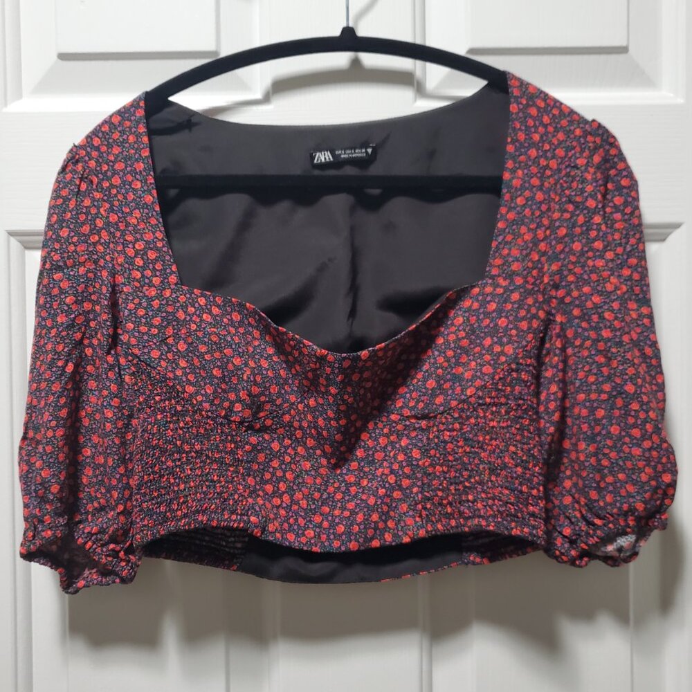 Zara Floral Print Crop Top - Picture 4 of 4